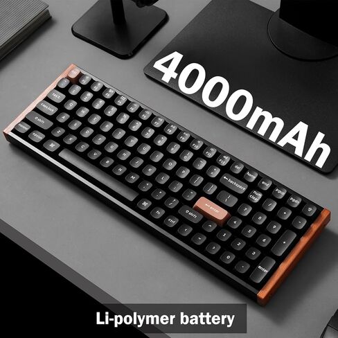Keychron K8 HE QMK Wireless Gaming Custom Mechanical Keyboard, 2.4 GHz/Bluetooth/Wired 80% Layout Hot-Swappable Programmable RGB Backlit Gateron Magnetic Switches for Mac Windows, Wood Frame-Black in Saudi Arabia