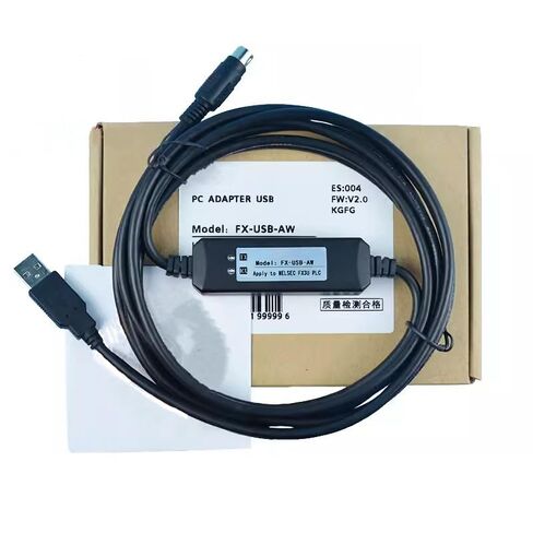 FX-USB-AW Applicable Communication Cable FX3U 3G Data Download Cable PLC Programming Cable Stable Transmission Economy Type Black 3 Meter in Saudi Arabia