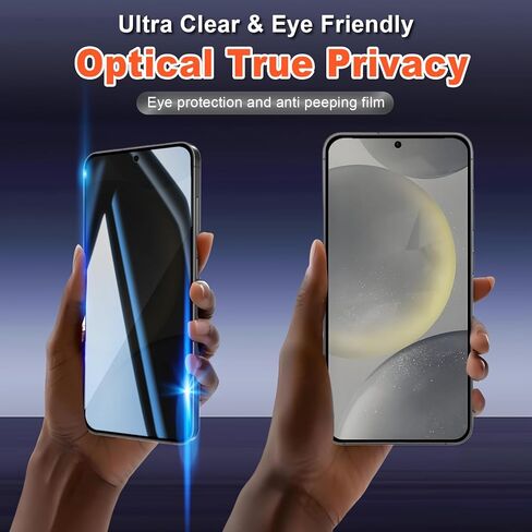 2 Pack Privacy Screen Protector for Samsung Galaxy S24 Plus/S24+|Anti-Spy Tempered Glass with Fingerprint Unlock Support, Anti-Scratch, 9H Hardness & Easy Installation in Saudi Arabia