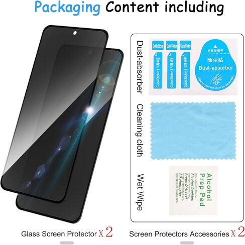 2 Pack Privacy Screen Protector for Samsung Galaxy S24 Plus/S24+|Anti-Spy Tempered Glass with Fingerprint Unlock Support, Anti-Scratch, 9H Hardness & Easy Installation in Saudi Arabia