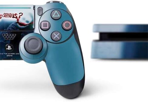 غلاف Skinit المخصص للألعاب متوافق مع PS4 Slim Bundle - مرخص رسميًا من The Dark Knight لماذا التصميم الخطير للغاية in Kuwait