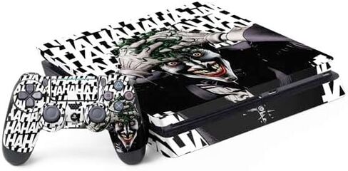 غلاف Skinit المخصص للألعاب متوافق مع PS4 Slim Bundle - مرخص رسميًا من The Dark Knight لماذا التصميم الخطير للغاية in Kuwait
