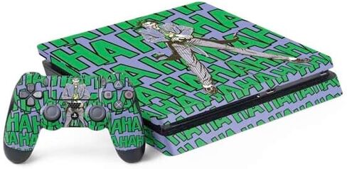 غلاف Skinit المخصص للألعاب متوافق مع PS4 Slim Bundle - مرخص رسميًا من The Dark Knight لماذا التصميم الخطير للغاية in Kuwait