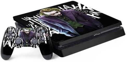 غلاف Skinit المخصص للألعاب متوافق مع PS4 Slim Bundle - مرخص رسميًا من The Dark Knight لماذا التصميم الخطير للغاية in Kuwait