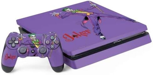 غلاف Skinit المخصص للألعاب متوافق مع PS4 Slim Bundle - مرخص رسميًا من The Dark Knight لماذا التصميم الخطير للغاية in Kuwait