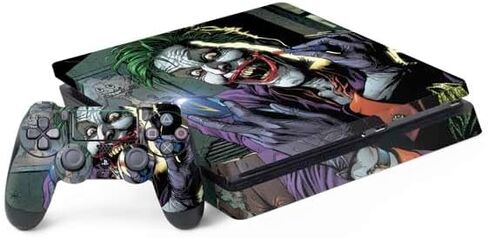 غلاف Skinit المخصص للألعاب متوافق مع PS4 Slim Bundle - مرخص رسميًا من The Dark Knight لماذا التصميم الخطير للغاية in Kuwait