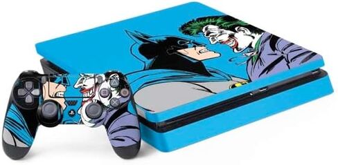 غلاف Skinit المخصص للألعاب متوافق مع PS4 Slim Bundle - مرخص رسميًا من The Dark Knight لماذا التصميم الخطير للغاية in Kuwait