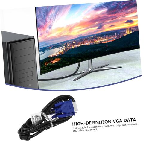 housoutil 2pcs كابل بيانات Vga كابل شاشة Vga عالي الدقة ذكر إلى ذكر موصل لجهاز عرض الكمبيوتر وأجهزة العرض متين ومقاوم للحرارة in Kuwait