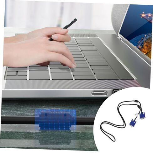 housoutil 2pcs كابل بيانات Vga كابل شاشة Vga عالي الدقة ذكر إلى ذكر موصل لجهاز عرض الكمبيوتر وأجهزة العرض متين ومقاوم للحرارة in Kuwait