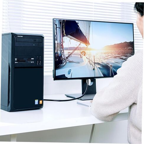 Gadpiparty 2 قطعة كابل بيانات Vga محول Vga للكمبيوتر المحمول وجهاز عرض الكمبيوتر كابل عالي الدقة مع غطاء مضاد للتداخل من البولي ايثيلين للشاشات والشاشات in Kuwait