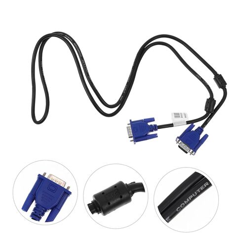قطعتان من كابل بيانات Vga المتين لجهاز عرض الكمبيوتر المحمول والشاشة، موصل Vga متعدد الوظائف عالي الدقة مع غطاء من البولي إيثيلين المضاد للتداخل in Kuwait