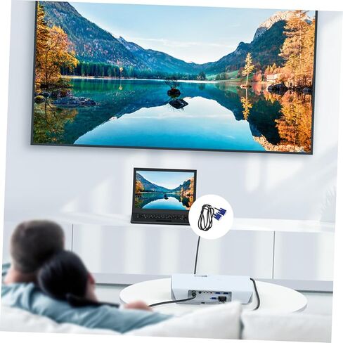 قطعتان من كابل بيانات Vga المتين لجهاز عرض الكمبيوتر المحمول والشاشة، موصل Vga متعدد الوظائف عالي الدقة مع غطاء من البولي إيثيلين المضاد للتداخل in Kuwait