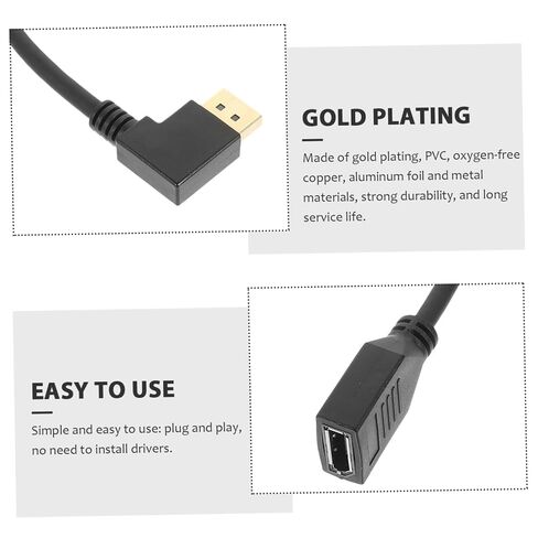 كابل تمديد Vaguelly Displayport ذكر إلى أنثى لشاشة الألعاب مرن وتصميم لسهولة الإعداد واستخدام المدرسة والاستوديو in Kuwait