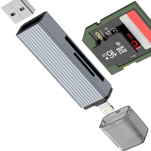 قارئ بطاقة SD للكاميرا الرقمية لهاتف Iphone 14 13 Pro Plus (3in1) محول Lightning إلى USB ملحقات الذاكرة Micro SD أنثى كابل سلك اتصال مزدوج قرص فلاش فتحة لوحة المفاتيح لجهاز Ipad Air Mini in Kuwait