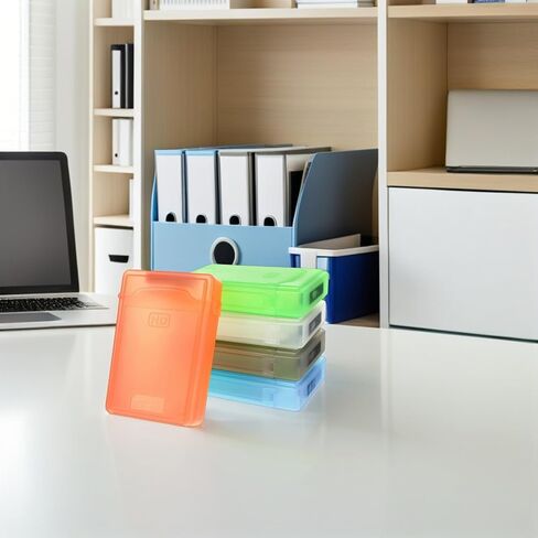 5pcs 2.5-inch Hard Drive Protective Cases Plastic Storage Organizer Shockproof Portable Hard Disk Holder for Travel and Computer Accessories in Saudi Arabia