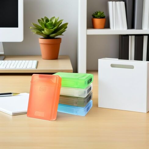 5pcs 2.5-inch Hard Drive Protective Cases Plastic Storage Organizer Shockproof Portable Hard Disk Holder for Travel and Computer Accessories in Saudi Arabia