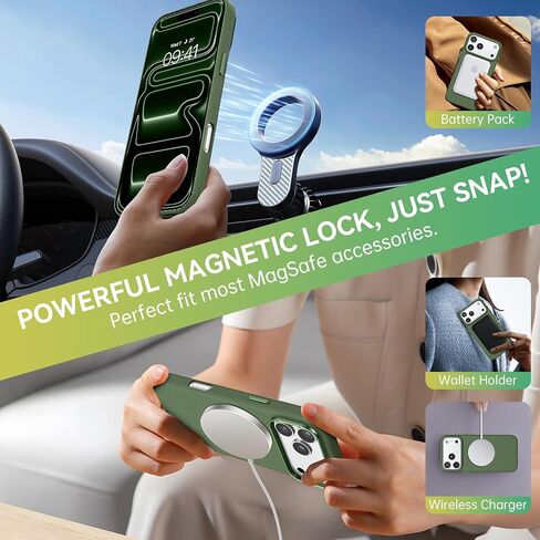 حافظة لهاتف iPhone 17 Pro Max TechWoven مع MagSafe 2025,17 Pro Max حافظة هاتف مقاومة للصدمات ومضادة للانزلاق غطاء من القماش المنسوج الفاخر من TechWoven لهاتف 17 ProMax 6.9 بوصة، أخضر in Saudi Arabia