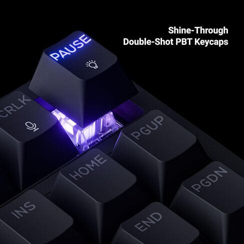 لوحة مفاتيح ميكانيكية لاسلكية مخصصة Keychron KJ4، 2.4 جيجا هرتز بلوتوث QMK 80% تخطيط RGB، مفتاح أحمر قابل للتبديل السريع متوافق مع نظام التشغيل Mac Windows Linux، بطارية شحن سريع 3750 مللي أمبير في الساعة للألعاب - أسود in Kuwait