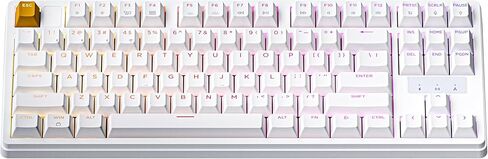 لوحة مفاتيح ميكانيكية لاسلكية مخصصة Keychron KJ4، 2.4 جيجا هرتز بلوتوث QMK 80% تخطيط RGB، مفتاح أحمر قابل للتبديل السريع متوافق مع نظام التشغيل Mac Windows Linux، بطارية شحن سريع 3750 مللي أمبير في الساعة للألعاب - أسود in Kuwait