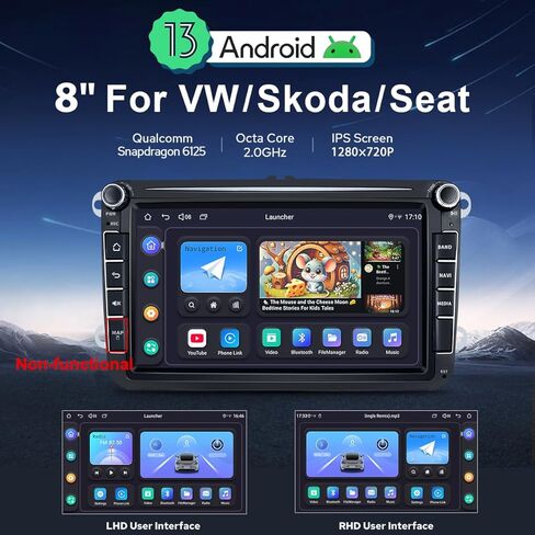 Joying 8" Car Stereo RCD330 Plug and Play Car Radio Compatible with Volkswagen Jetta Golf Passat Skoda Seat Caddy Polo Tiguan Transporter EOS Android 13 Head Unit with Carplay Android Auto(JY-VT130N4) in Saudi Arabia