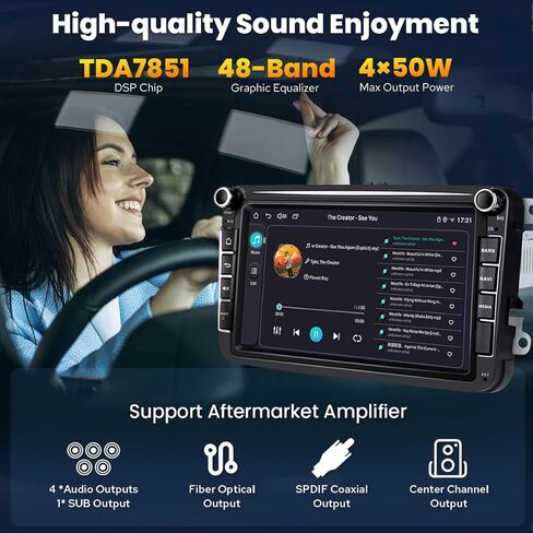 Joying 8" Car Stereo RCD330 Plug and Play Car Radio Compatible with Volkswagen Jetta Golf Passat Skoda Seat Caddy Polo Tiguan Transporter EOS Android 13 Head Unit with Carplay Android Auto(JY-VT130N4) in Saudi Arabia