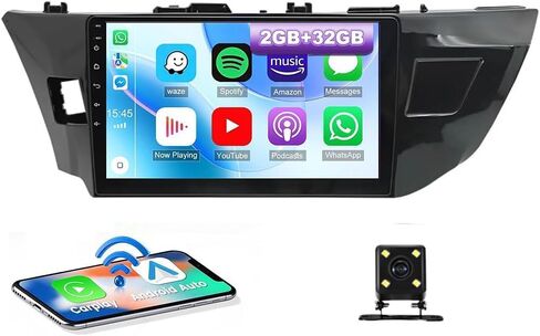 2+32G ستيريو سيارة أندرويد لتويوتا كورولا 2014-2016 راديو مع Carplay Android Auto 10.1 "1280 * 720P IPS شاشة لمس راديو يدعم GPS/WiFi/32EQ DSP/59UI/بلوتوث/كاميرا احتياطية in Kuwait