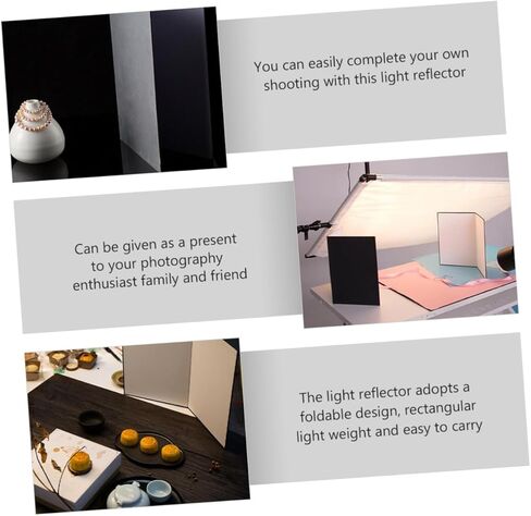 Sewroro 2pcs A4 عاكسات ضوء التصوير الفوتوغرافي القابلة للطي من الورق المقوى لوحات عاكسة للصور للاستوديو والناشر الإضاءة في الهواء الطلق، ملحقات إضاءة الكاميرا المحمولة in Kuwait