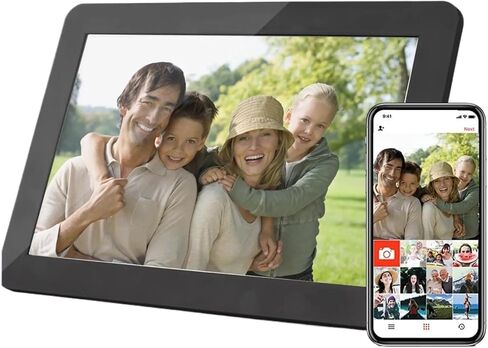 Digital Photo Frame 10.1 Inch Frame WiFi Cloud Digital Picture Touch Control Auto Rotation Share Photos Via APP Clearer (Frame Add 64gb) in Saudi Arabia