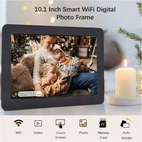 Digital Photo Frame 10.1 Inch Frame WiFi Cloud Digital Picture Touch Control Auto Rotation Share Photos Via APP Clearer (Frame Add 64gb) in Saudi Arabia