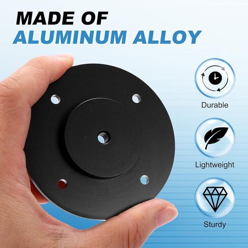 حامل محول حامل ثلاثي القوائم 1/4 بوصة من PATIKIL بقطر 40 مم، قطعتان من سبائك الألومنيوم شفة على الحائط حامل ثلاثي القوائم مع برغي ذاتي التنصت لشاشة الذراع السحرية وفلاش كاميرا DSLR in Kuwait