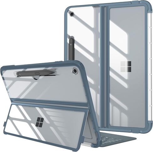 Fintie Hard Case for Microsoft Surface Pro 12 Inch 1st Edition (2025) - Shockproof Folio Rugged Cover with Clear Transparent Back Shell Compatible with Type Cover Keyboard (Clear) in Saudi Arabia