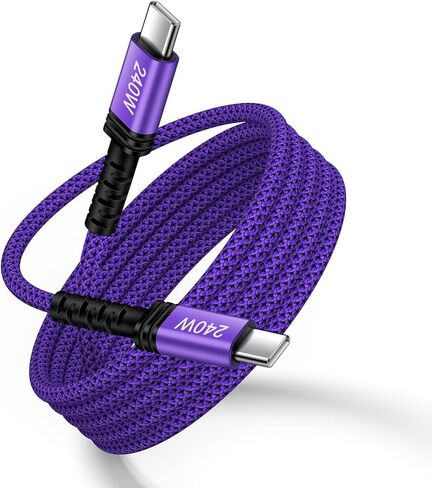 USB C to USB C Cable 240W Fast Charging Type C Charger Cord 10FT Long Braided USB C Car Charger Cable for iPhone 17 Pro Max/16 Pro Max/16e/16 Plus/15 Pro/15 Plus/MacBook Pro/Air/iPad Pro/Air/Samsung in Kuwait