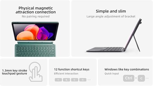 لوحة مفاتيح لجهاز Xiaoxin Pad Pro 2022، لوحة مفاتيح مع اتصال، 12 مفتاح اختصار وزاوية 0-165 درجة، لوحة لمس حساسة لـ 112 بوصة. شياو شين in Kuwait