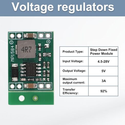 MECCANIXITY DC-DC محول فرق الجهد منظم الجهد التنحي وحدة الطاقة الثابتة MP1584 4.5-28V إلى 5V 3A لمحولات الطاقة لتعديل الطاقة 2 قطعة in Saudi Arabia
