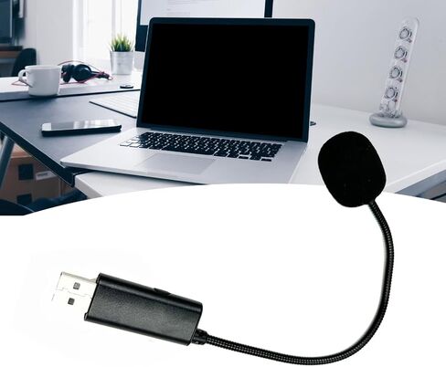 ميكروفون بقابس USB يدعم جميع الأنظمة لألعاب المؤتمرات والدردشة وميكروفون الكمبيوتر المحمول العالمي بخرطوم 9 بوصات مع مفاتيح in Saudi Arabia