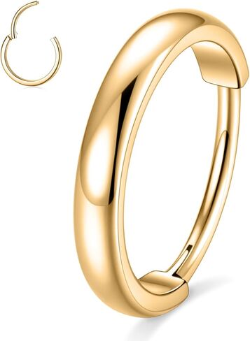 Funlmo 316L Surgical Steel Huggie حلق صغير طوق حرك الفص الخاتم الخاتم محارة الفصوص الثقب المجوهرات in Saudi Arabia