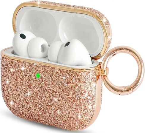 لحافظة AirPods 4 اللامعة اللطيفة للنساء| حافظات Bling Hard Airpod iPods 4 | مع سلسلة المفاتيح | حافظة Air Pods الجيل الرابع من حجر الراين اللامع للنساء والفتيات - موديل A3058​/A3059 (أبيض) in Kuwait