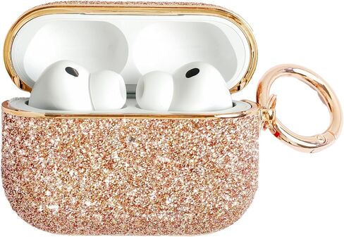 لحافظة AirPods 4 اللامعة اللطيفة للنساء| حافظات Bling Hard Airpod iPods 4 | مع سلسلة المفاتيح | حافظة Air Pods الجيل الرابع من حجر الراين اللامع للنساء والفتيات - موديل A3058​/A3059 (أبيض) in Kuwait