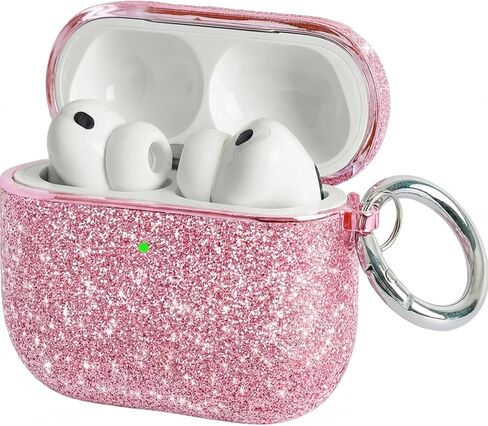 لحافظة AirPods 4 اللامعة اللطيفة للنساء| حافظات Bling Hard Airpod iPods 4 | مع سلسلة المفاتيح | حافظة Air Pods الجيل الرابع من حجر الراين اللامع للنساء والفتيات - موديل A3058​/A3059 (أبيض) in Kuwait
