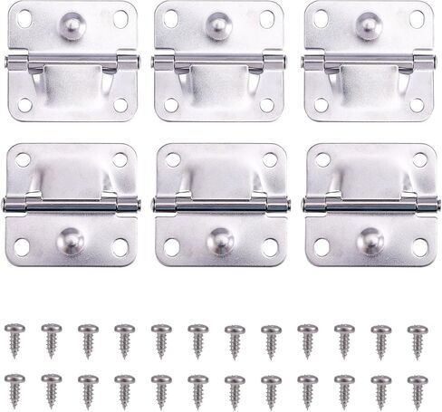6pcs Stainless Steel Cooler Hinges Replacement for Coleman Parts, Ice Chest Hinge Repair Kit with 24 Screws Camping Coolers Accessories Compatible with 5235 5250 5286b 6262 6270 Most Models in Kuwait