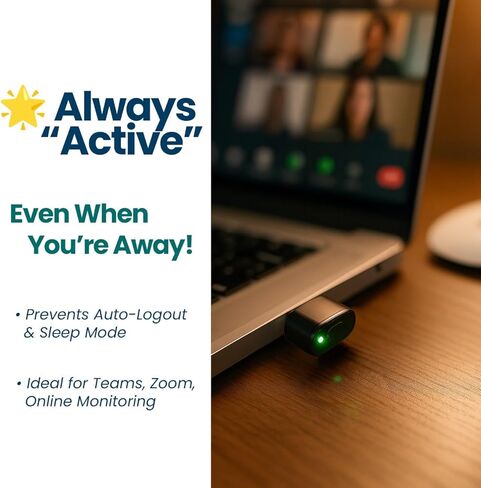ماوس USB Jiggler غير قابل للاكتشاف، محرك ماوس تلقائي مع 3 أوضاع، توصيل وتشغيل ماوس صامت يبقي الكمبيوتر والكمبيوتر المحمول مستيقظين، التحكم في الأزرار ومؤشر LED، لا حاجة إلى برامج in Kuwait