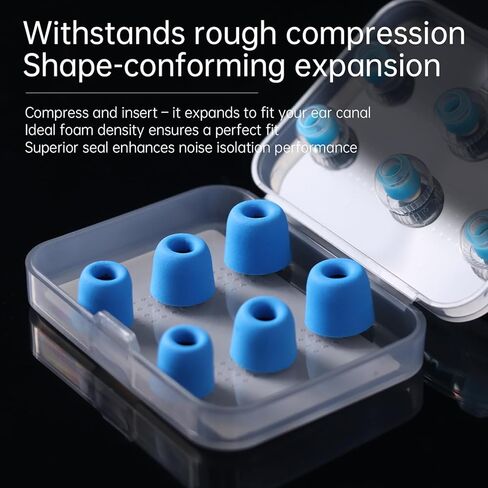 CCA CS02 Memory Foam Earbud Tips Soft & Bouncy, Premium Replacement Foam Tips (3 Pairs) + Liquid Silicone Ear Tips (3 Pairs), S/M/L Noise-Isolating Eartips for in-Ear Earphones(6 Pairs) in Kuwait