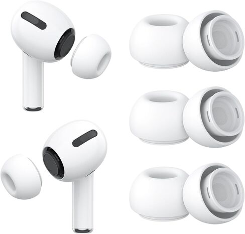 3 أزواج من أطراف الأذن البديلة لأجهزة Airpods Pro 2nd وAirpods Pro Generation مع صندوق تخزين محمول، وفتحة لتقليل الضوضاء وشاشة مدمجة للحماية من الغبار، وأطراف أذن من السيليكون لأجهزة Airpods Pro (أسود، M) in Saudi Arabia
