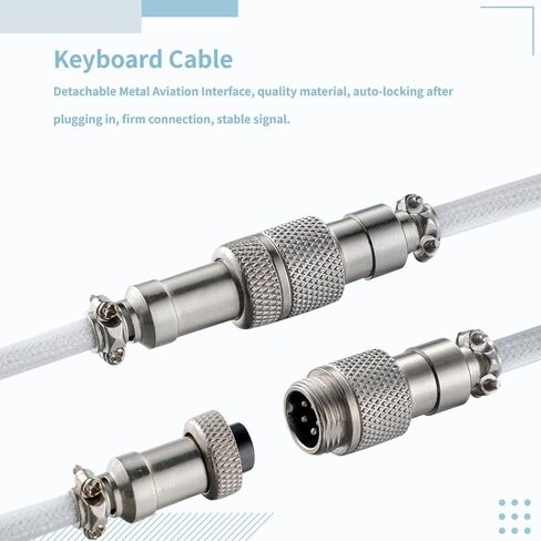 9.84Ft Nylon Coiled Keyboard Cable for Gaming, Double Sleeved in Saudi Arabia