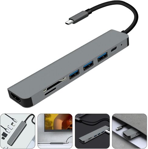 Type- Adapter USB Docking Station with Multiple Ports High-Speed Data Transfer Compatible with Laptops for Hard Drives Keyboards Printers and USB Devices in Saudi Arabia