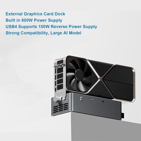 Tangxi External GPU Dock Station, eGPU Enclosure with OCuLink / USB4.0 / Hot Swapping TGX Interface, Built in 800W Power Supply, PCIe 4.0 x4 eGPU Dock for Laptop PC (Black) in Saudi Arabia