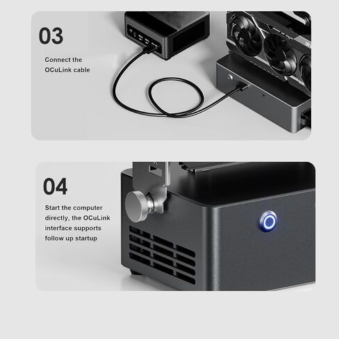 Tangxi External GPU Dock Station, eGPU Enclosure with OCuLink / USB4.0 / Hot Swapping TGX Interface, Built in 800W Power Supply, PCIe 4.0 x4 eGPU Dock for Laptop PC (Black) in Saudi Arabia