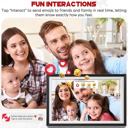 إطار صور رقمي، إطار صور رقمي واي فاي 10 بوصة مع مساحة تخزين 32 جيجابايت، شاشة لمس عالية الدقة 1280 * 800 IPS، مشاركة الصور/مقاطع الفيديو عبر تطبيق مجاني in Saudi Arabia