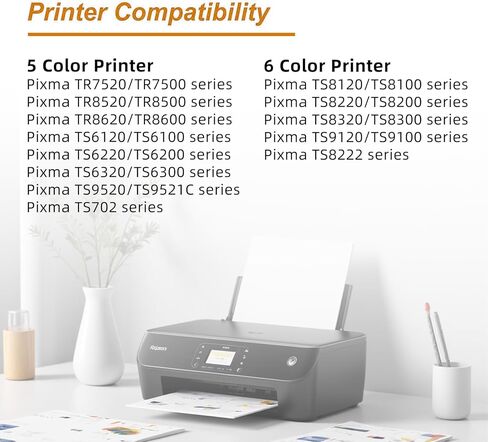 PGI-280XXL CLI-281XXL قابلة لإعادة الملء للاستخدام مع طابعة PIXMA TS6120 TS6220 TS6320TS8120 TS8220 TS8320 TR7520TR8520 TR8620 TS9120 TS9520 TS9521C TS702 (5 عبوات) in Kuwait