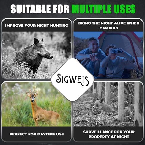 Digital Infrared Night Vision Binoculars for Camping, Hunting, Surveillance & Bird Watching, 3X Digital Zoom, 984ft Range, 2.31" LCD Display by SIGWEIS in Saudi Arabia